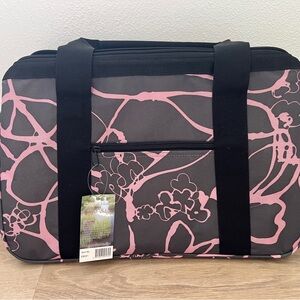 Brand New Gray & Pink Floral Travel Tote Bag